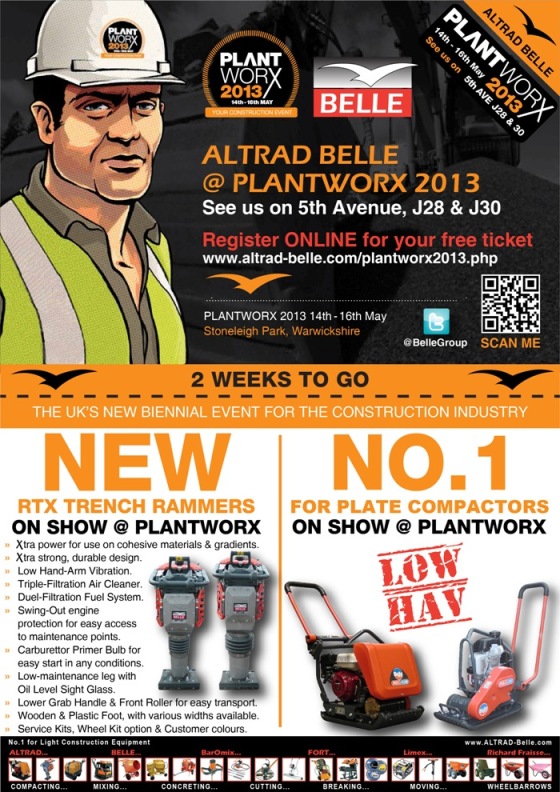 Altrad Belle & NEW RTX Rammers @ Plantworx 2013 - 2 Weeks to go